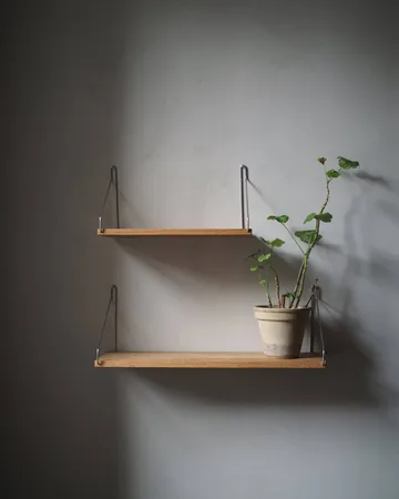 Single Shelf επιτοίχιο ράφι - Δρυς-ανοξείδωτο ατσάλι, 40x20 cm - FRAMA