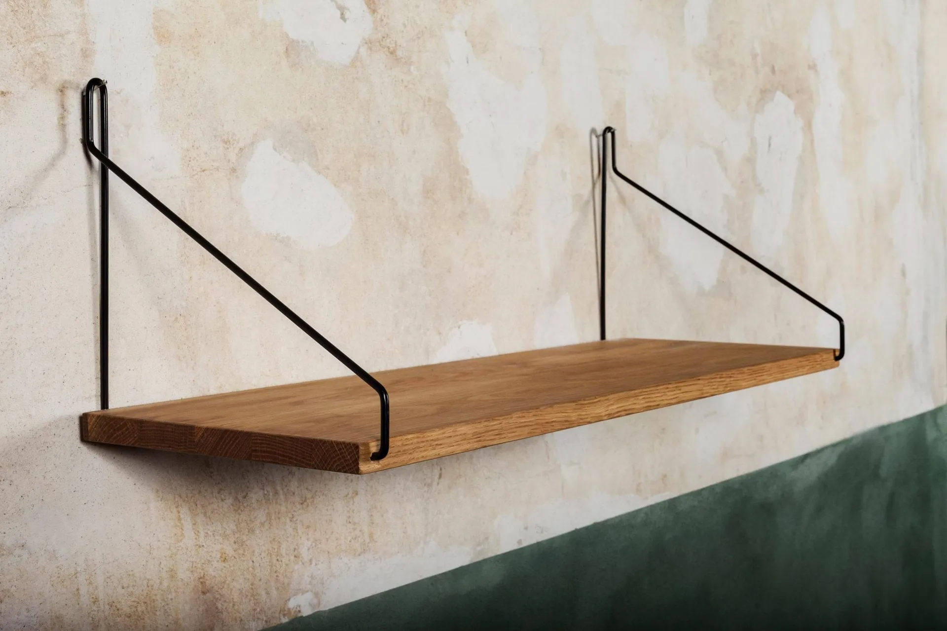 Single Shelf επιτοίχιο ράφι, Δρυς-Μαύρο, 60x20 cm FRAMA