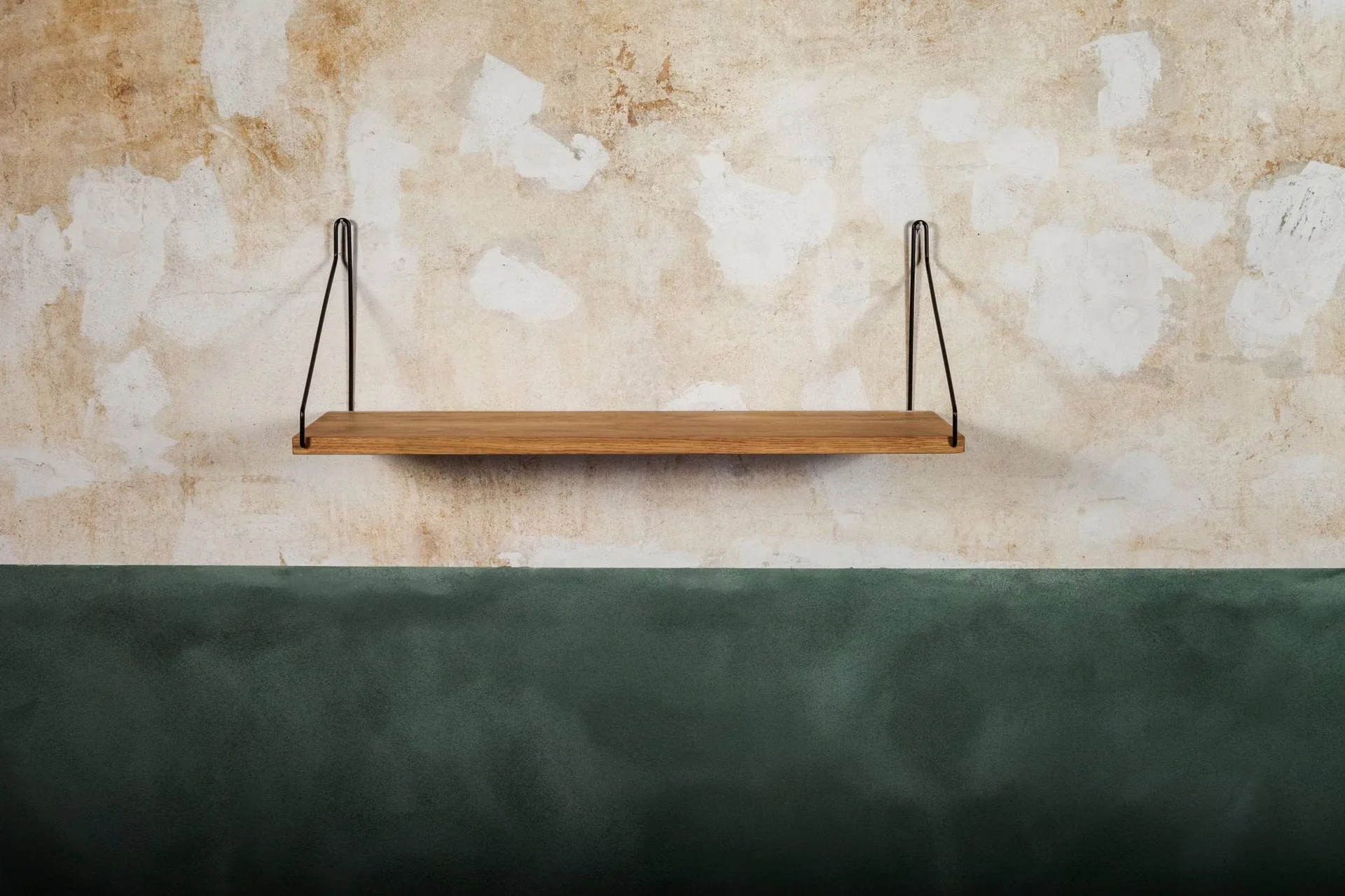 Single Shelf επιτοίχιο ράφι, Δρυς-Μαύρο, 60x20 cm FRAMA