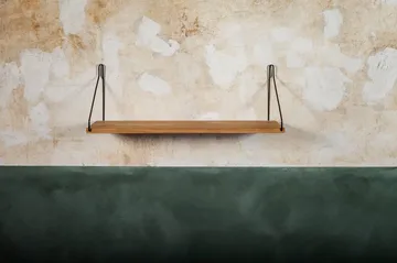 Single Shelf επιτοίχιο ράφι - Δρυς-Μαύρο, 60x20 cm - FRAMA