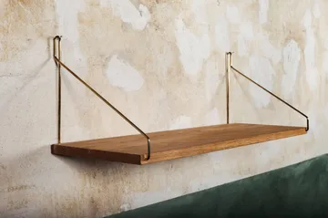 Single Shelf επιτοίχιο ράφι - Δρυς-ορείχαλκος, 60x20 cm - FRAMA