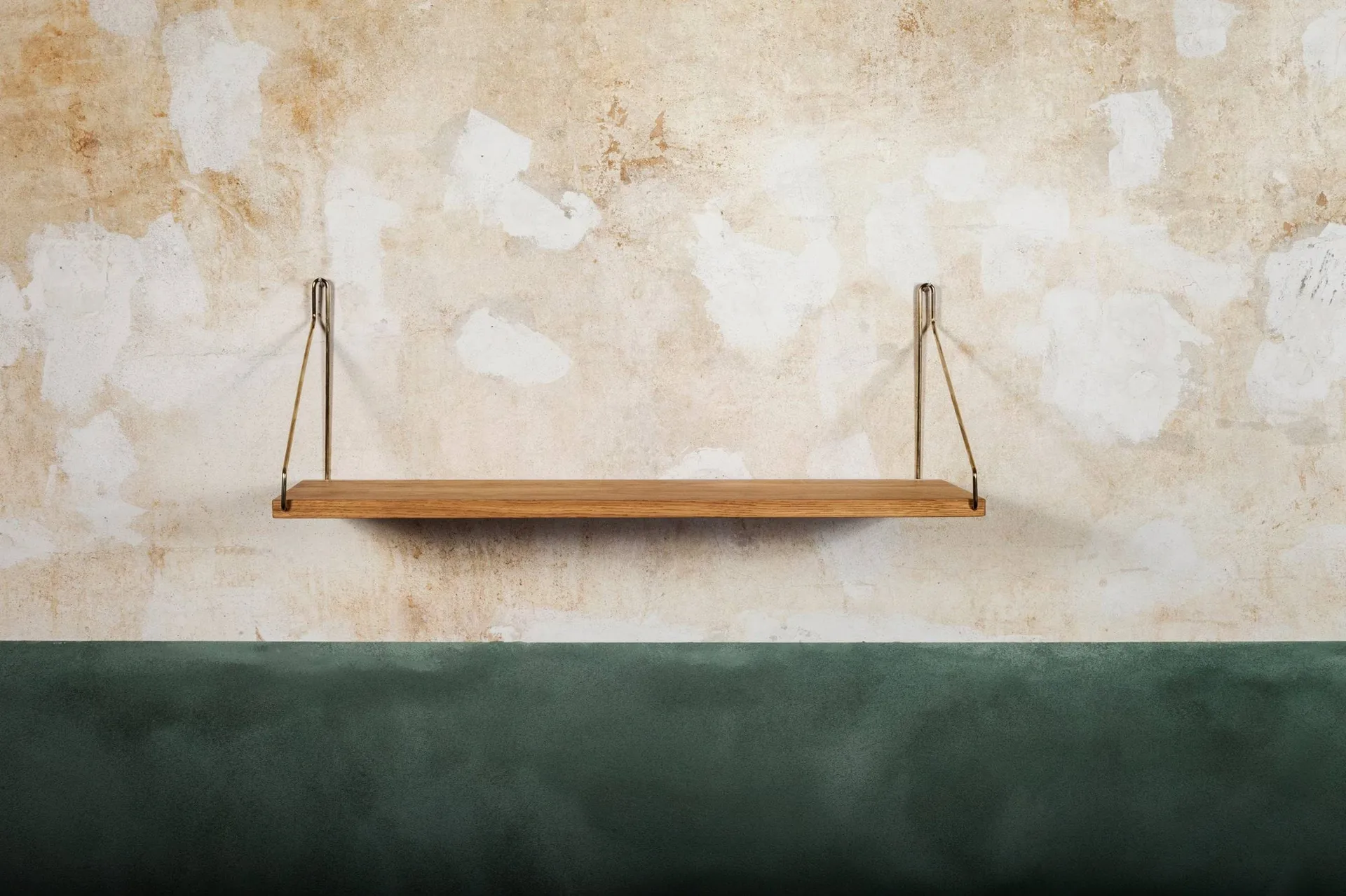 Single Shelf επιτοίχιο ράφι, Δρυς-ορείχαλκος, 60x20 cm FRAMA