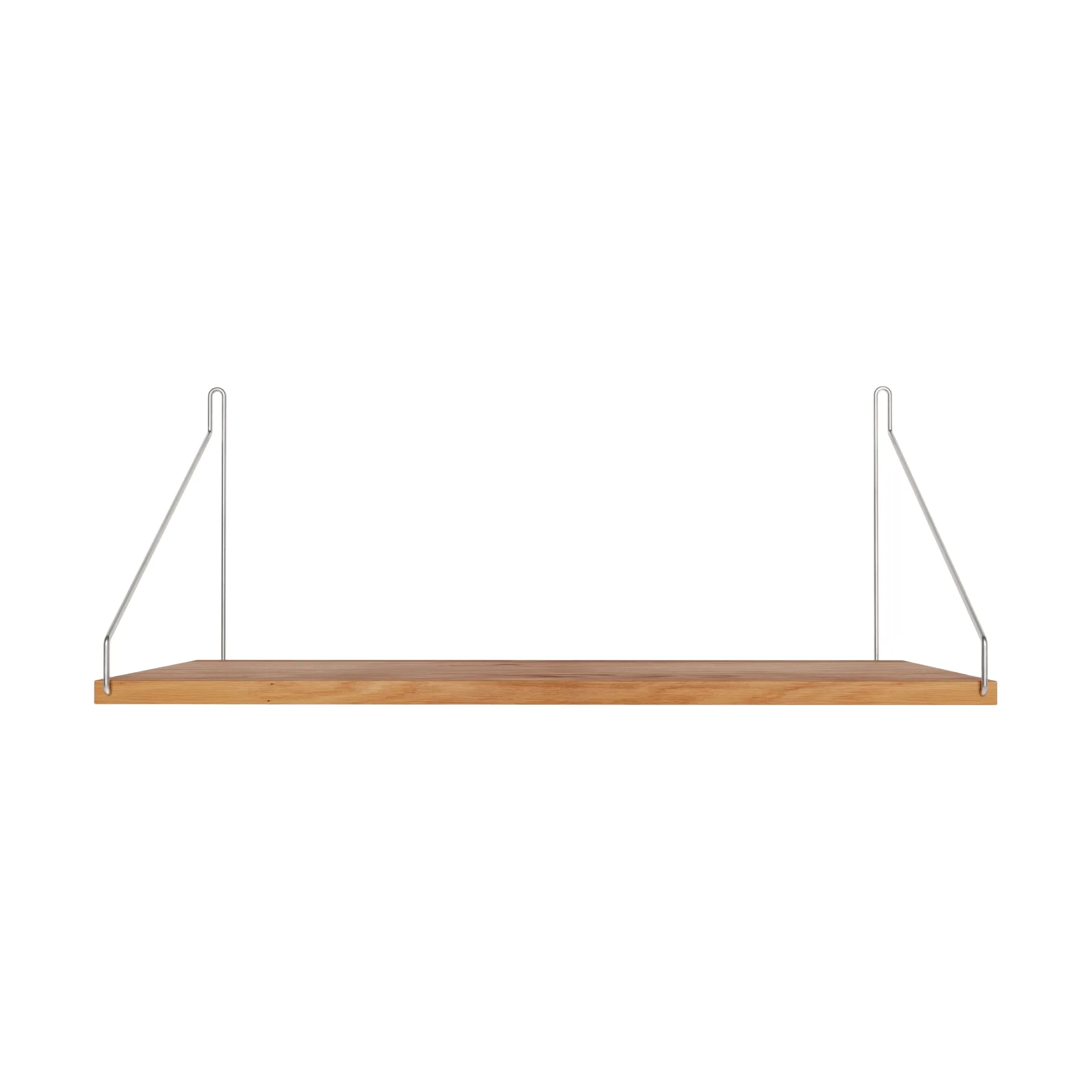 Single Shelf επιτοίχιο ράφι, Δρυς-ανοξείδωτο ατσάλι, 60x27 cm FRAMA