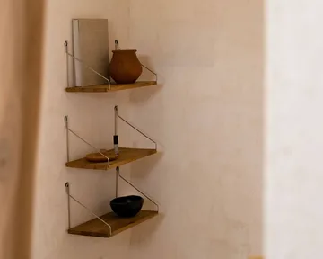 Single Shelf επιτοίχιο ράφι - Δρυς-ανοξείδωτο ατσάλι, 60x27 cm - FRAMA