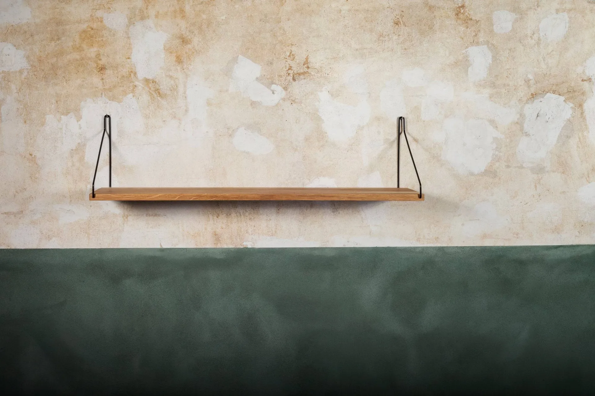 Single Shelf επιτοίχιο ράφι, Δρυς-Μαύρο, 80x20 cm FRAMA