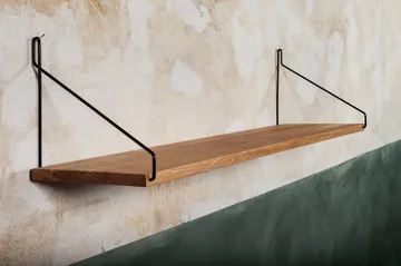 Single Shelf επιτοίχιο ράφι - Δρυς-Μαύρο, 80x20 cm - FRAMA