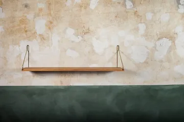 Single Shelf επιτοίχιο ράφι - Δρυς-ορείχαλκος, 80x20 cm - FRAMA