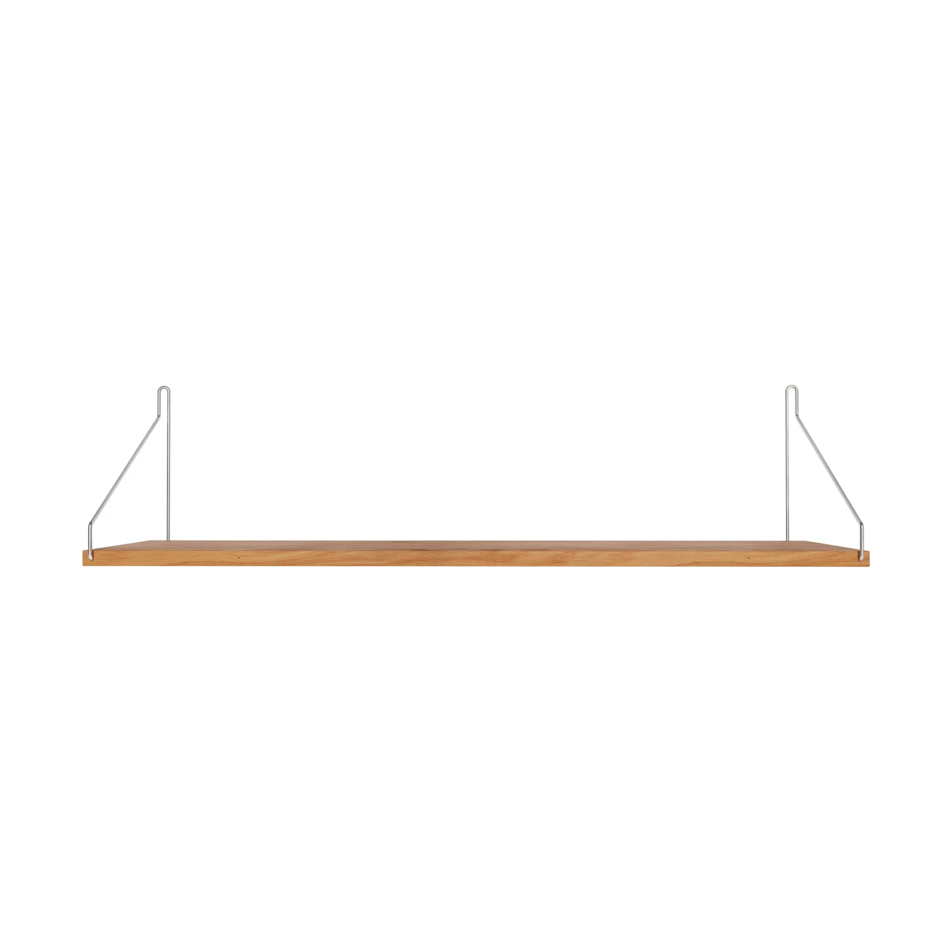Single Shelf επιτοίχιο ράφι, Δρυς-ανοξείδωτο ατσάλι, 80x20 cm FRAMA