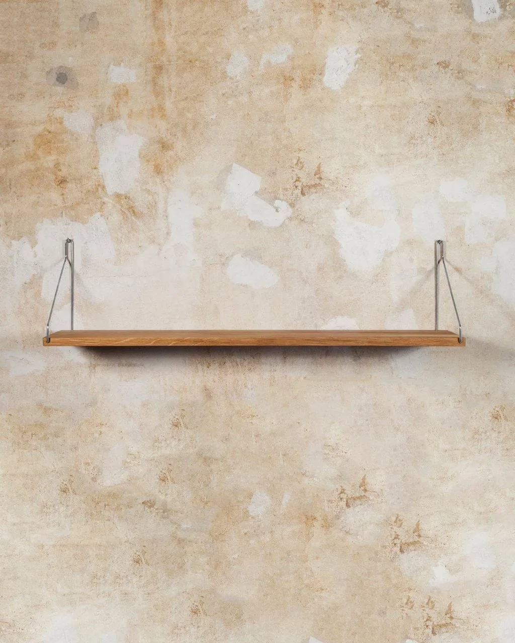 Single Shelf επιτοίχιο ράφι, Δρυς-ανοξείδωτο ατσάλι, 80x20 cm FRAMA