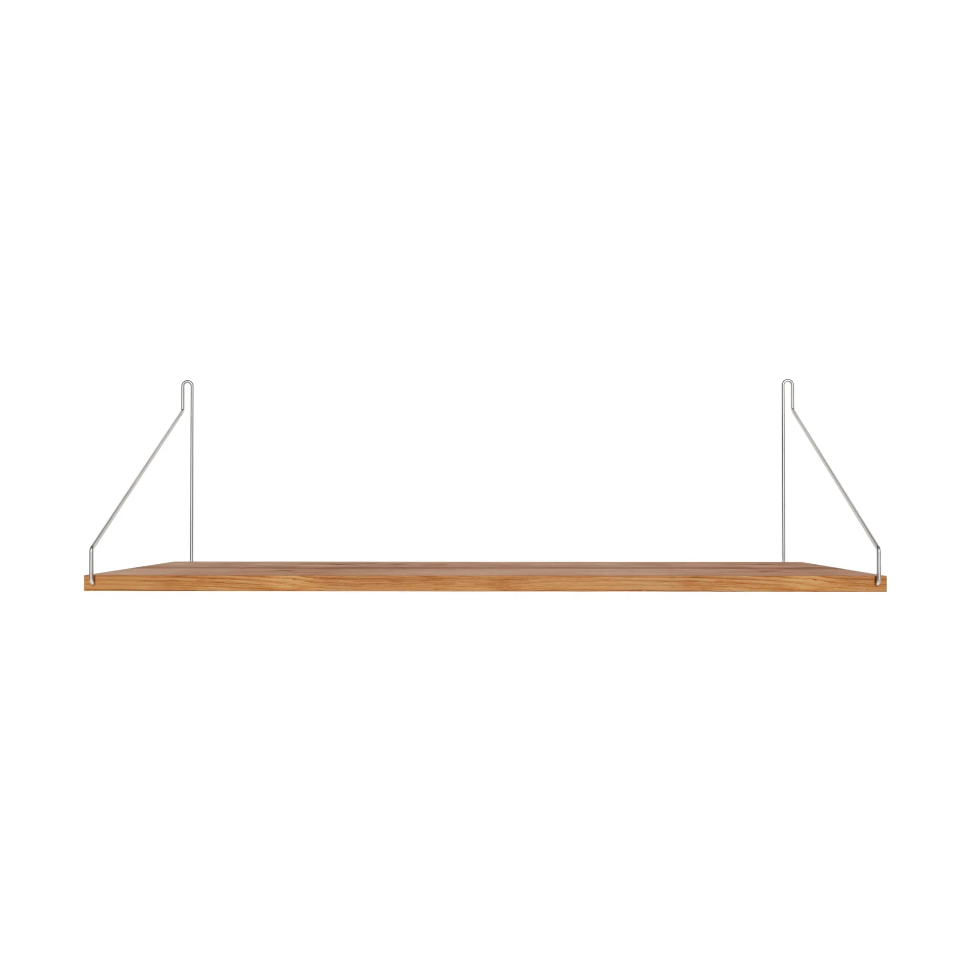 Single Shelf επιτοίχιο ράφι, Δρυς-ανοξείδωτο ατσάλι, 80x27 cm FRAMA