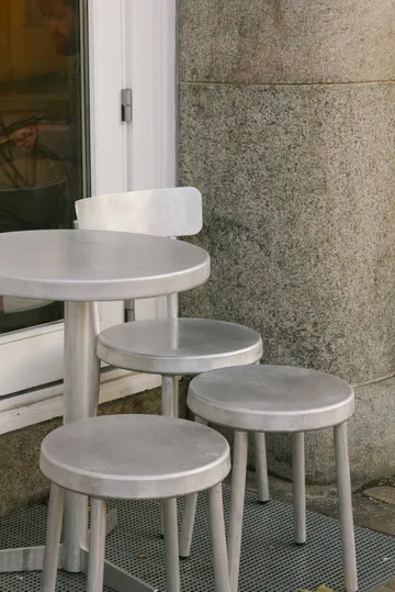 Tasca στρογγυλό σκαμπό - Αλουμίνιο, Ύψος: 46 cm - FRAMA