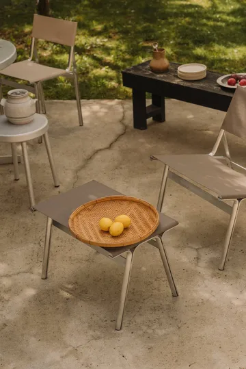 Union σκαμπό - Aluminium-Sandstone Linen, H: 40,6 cm - FRAMA