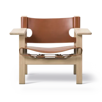 Η ισπανική πολυθρόνα - Δέρμα κονιάκ-σαπουνισμένη δρυς - Fredericia Furniture