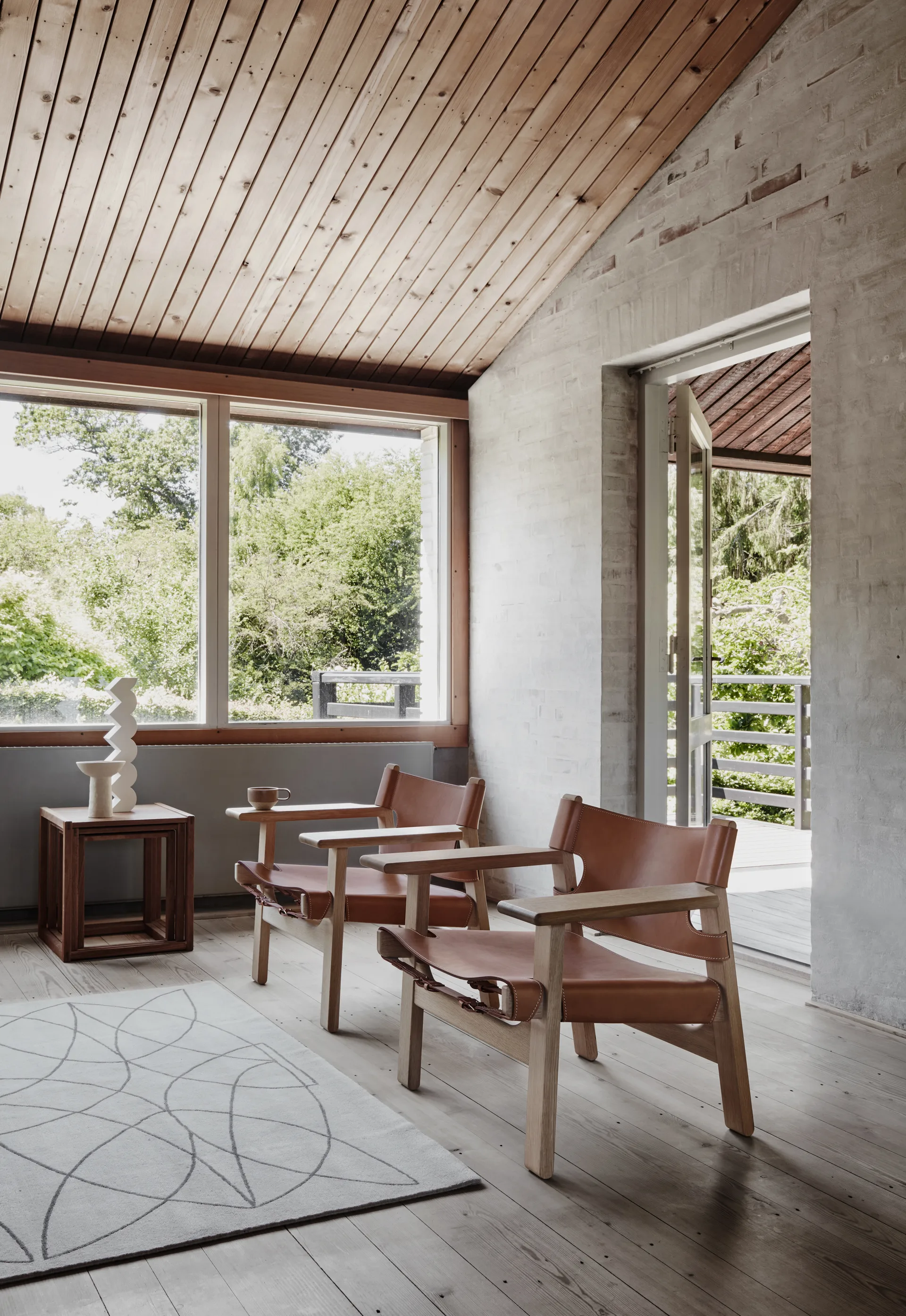 Η ισπανική πολυθρόνα, Δέρμα κονιάκ-ανοιχτό λαδωμένη δρυς Fredericia Furniture