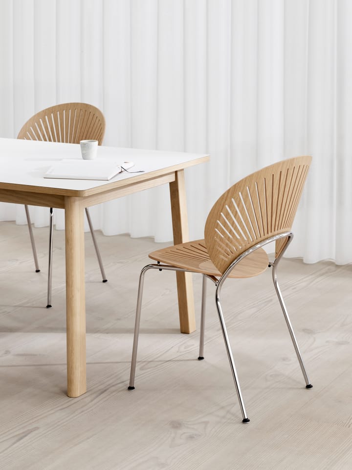 Ana τραπεζαρία 220-320x95 cm, Nanolaminat λευκό-σαπουνισμένη δρυς Fredericia Furniture