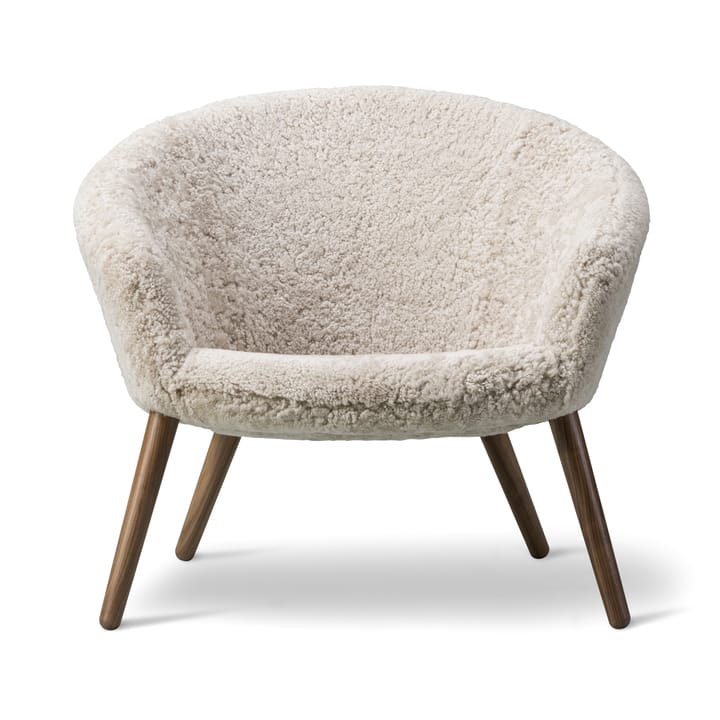 Ditzel πολυθρόνα lounge από δέρμα προβάτου - Moonlight-walnut - Fredericia Furniture