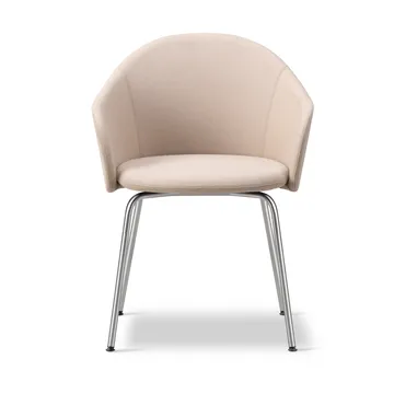 Gomo Armchair πολυθρόνα tube base - Blazer CUZ47 Fairfield-ανοξείδωτο ατσάλι - Fredericia Furniture
