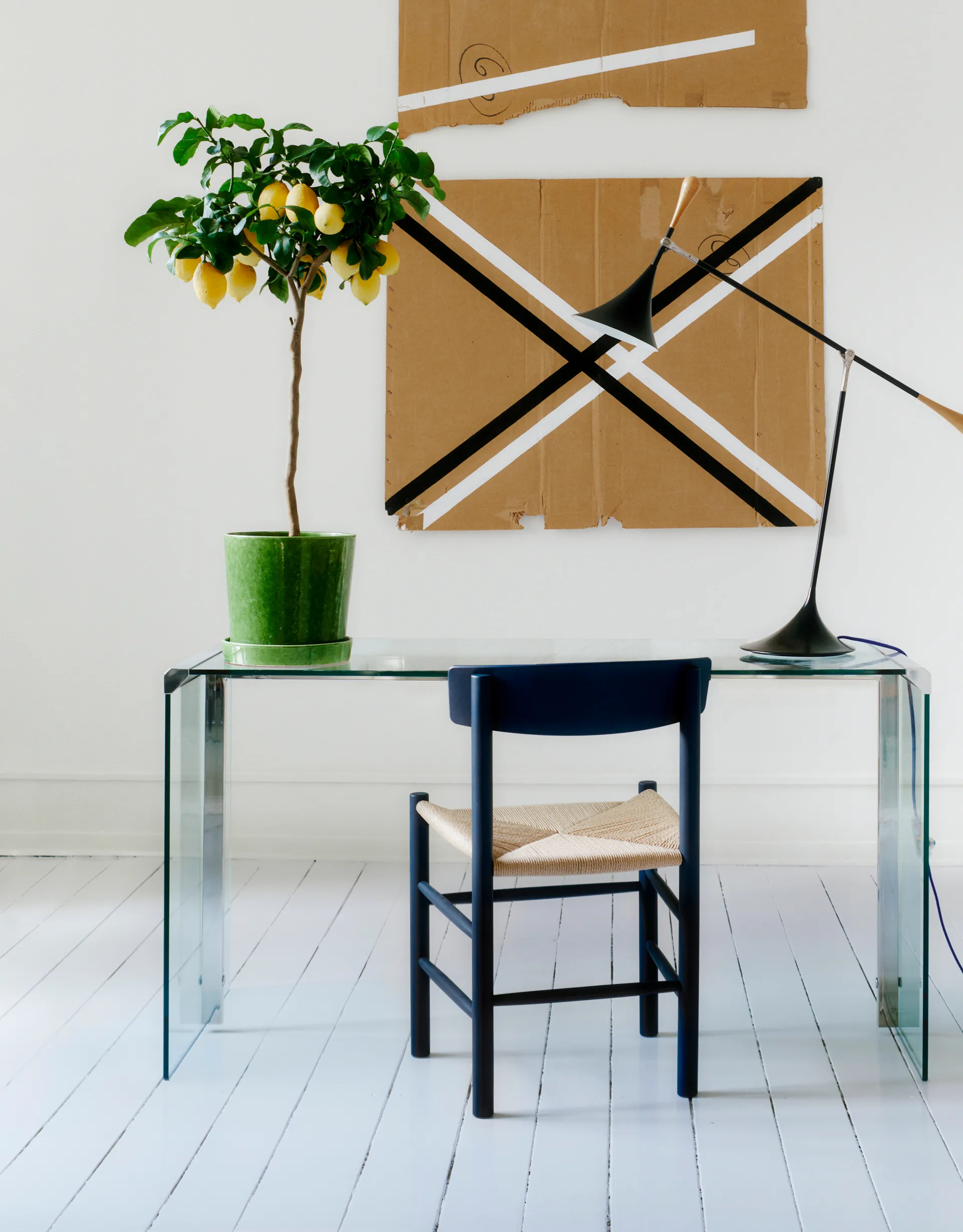 J39 καρέκλα, Indigo blue-πλέξη φυσική Fredericia Furniture