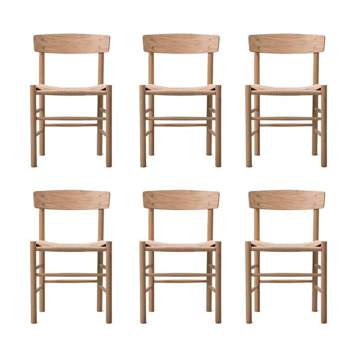 J39 καρέκλα, Ανοιχτό λαδωμένη δρυς-πλεγμένο natural, σετ 6 τεμαχίων - Fredericia Furniture