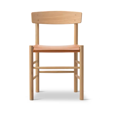 J39 καρέκλα - Δρυς με ανοιχτό λάδι-δέρμα Omni 307 Cognac - Fredericia Furniture