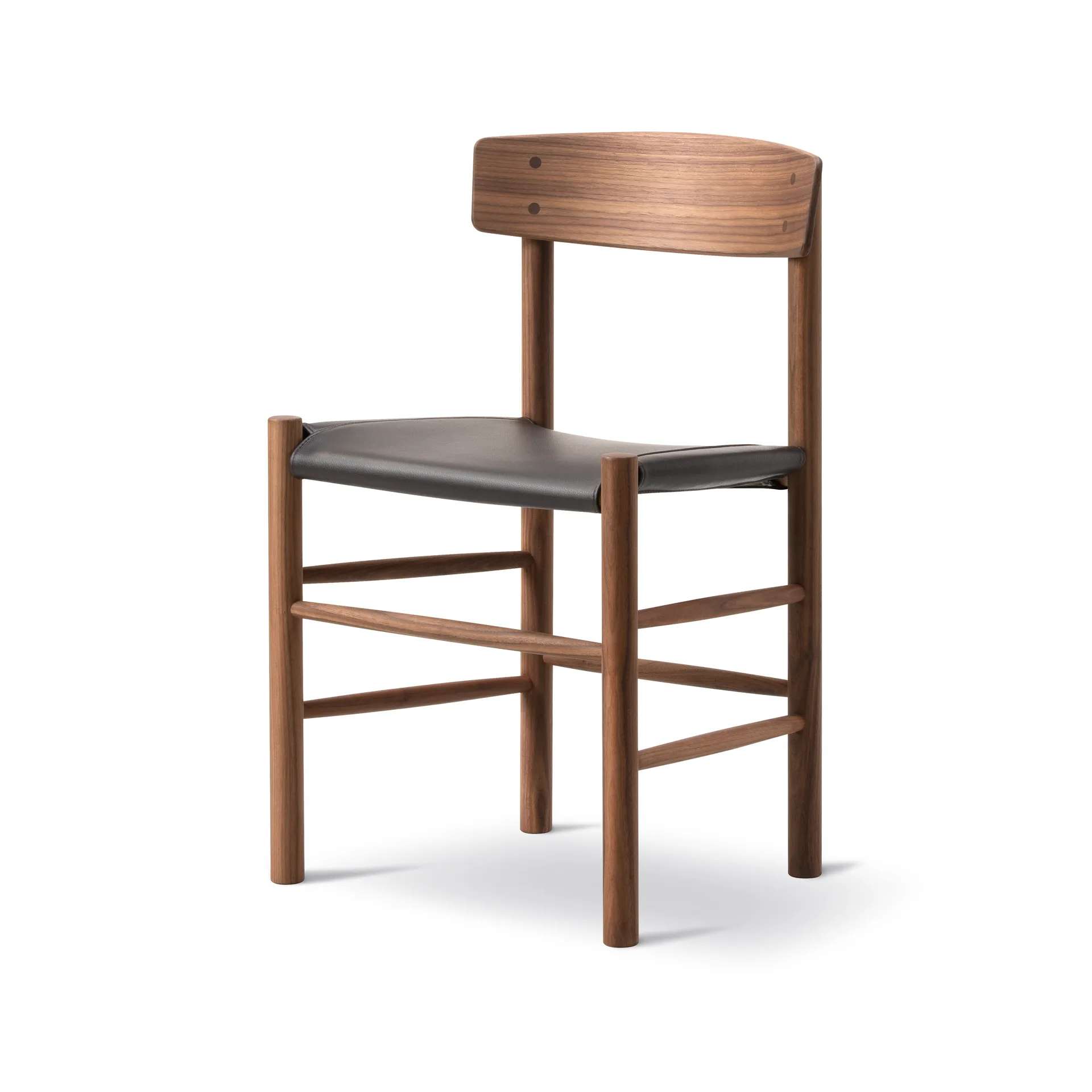 J39 καρέκλα, Λαδιωμένος καρυδιά-Δερμάτινο Omni 377 σκούρο καφέ Fredericia Furniture