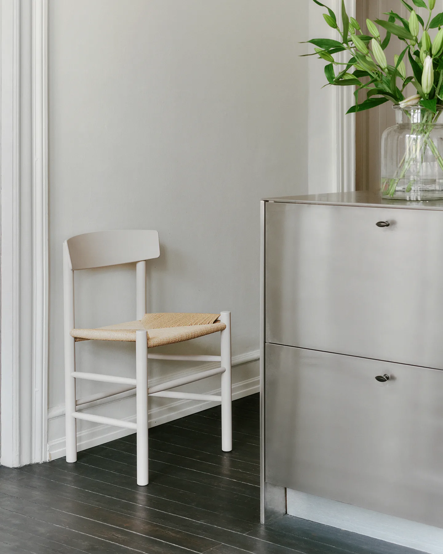 J39 καρέκλα, Pebble grey-πλέξη φυσική Fredericia Furniture