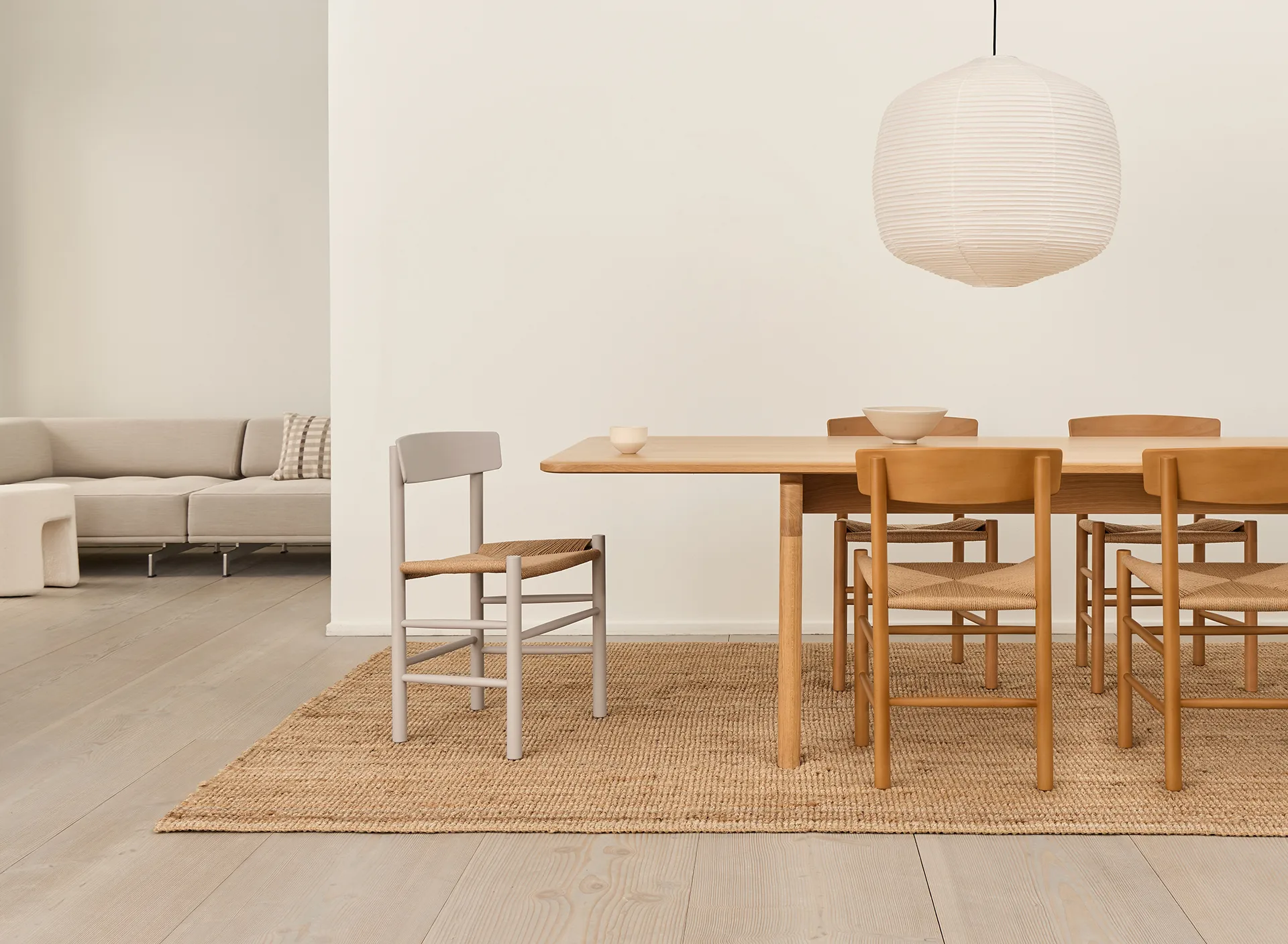 J39 καρέκλα, Pebble grey-πλέξη φυσική Fredericia Furniture