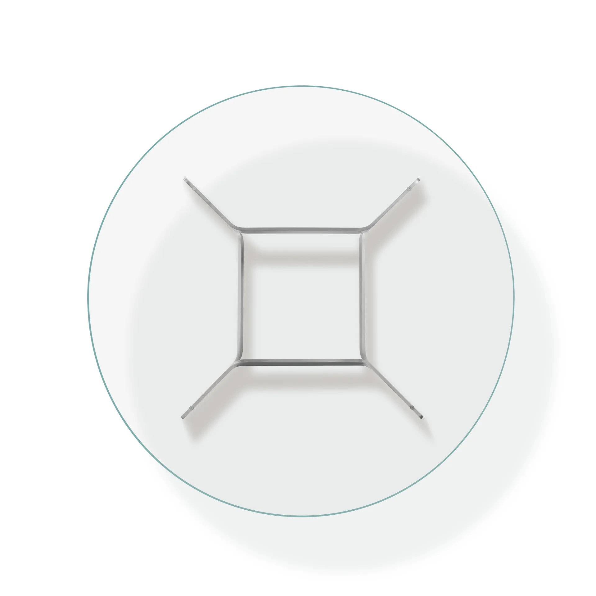 Τραπέζι σαλονιού JG Ø98 cm, Γυαλί-βούρτσιστο αλουμίνιο Fredericia Furniture