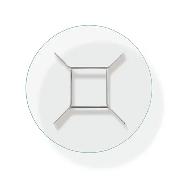 Τραπέζι σαλονιού JG Ø98 cm - Γυαλί-βούρτσιστο αλουμίνιο - Fredericia Furniture