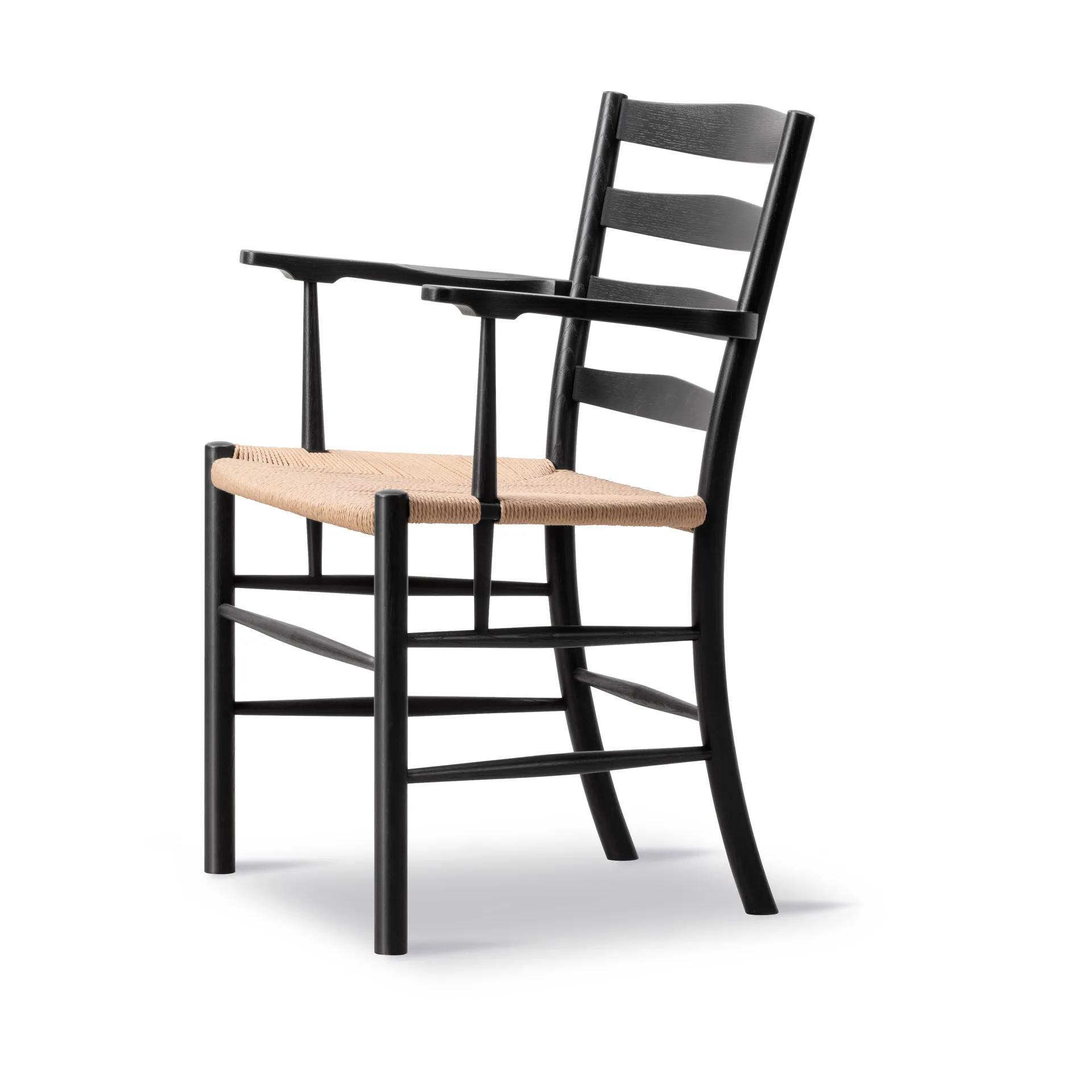 Klint καρεκλο-ποδιά, Φυσικό πλεκτό-μαύρη λουστραρισμένη δρυς Fredericia Furniture
