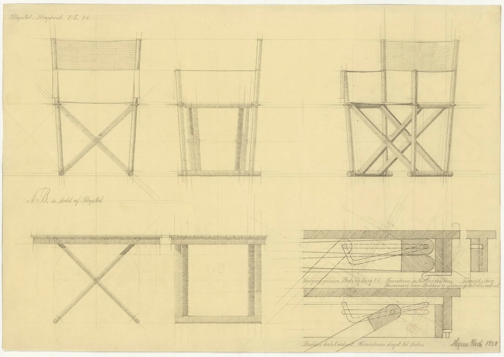 MK16 Folding Chair καρέκλα, Off white-λαδωμένη δρυς Fredericia Furniture