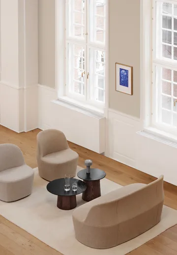 Niveau τραπεζάκι σαλονιού Ø61cm - Black Marquina-βελανιδιά καφέ βαμμένο - Fredericia Furniture