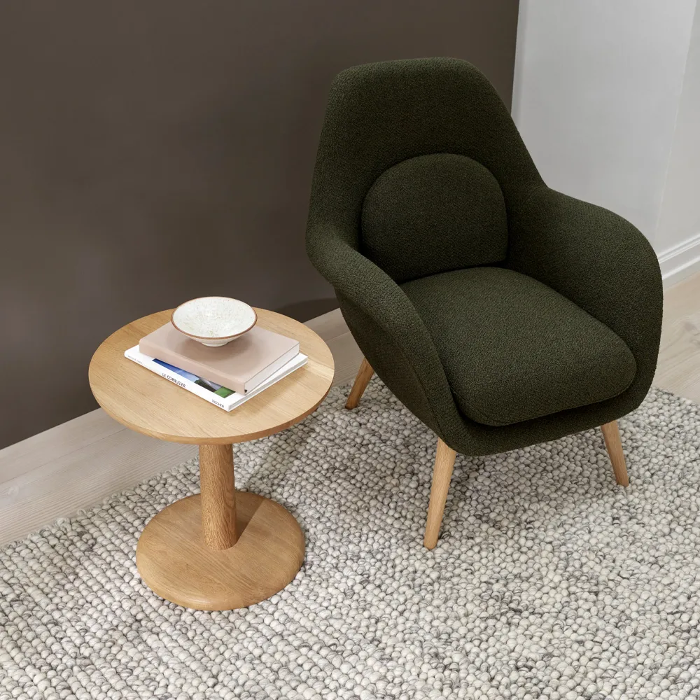 Pon πλευρικό τραπεζάκι, Μαύρη λουστραρισμένη δρυς, Ø40 εκ. Fredericia Furniture