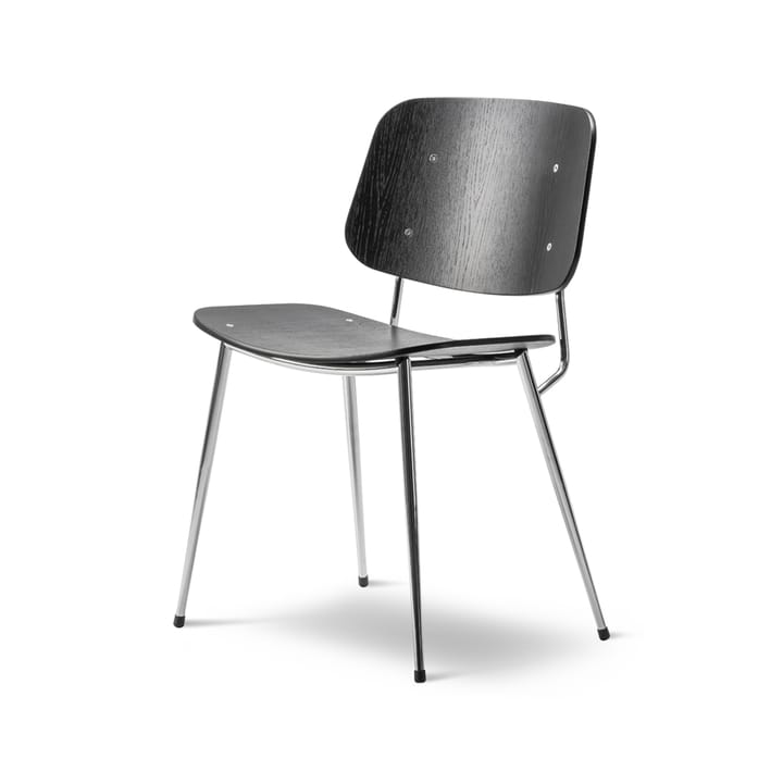Søborg Metal καρέκλα - Μαύρη βάση χρωμίου - Fredericia Furniture