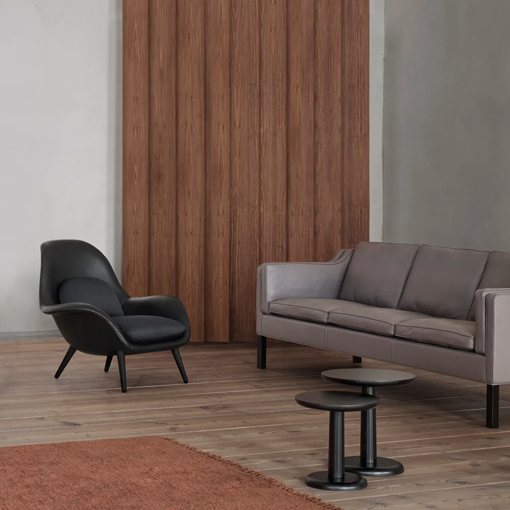 Swoon πολυθρόνα, Grand Mohair 2103-καπνισμένος δρυς Fredericia Furniture