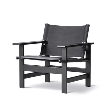 The Canvas Chair πολυθρόνα - Canvas μαύρο-μαύρη λουστραρισμένη δρυς, συμπ. μαύρο δερμάτινο μαξιλάρι - Fredericia Furniture
