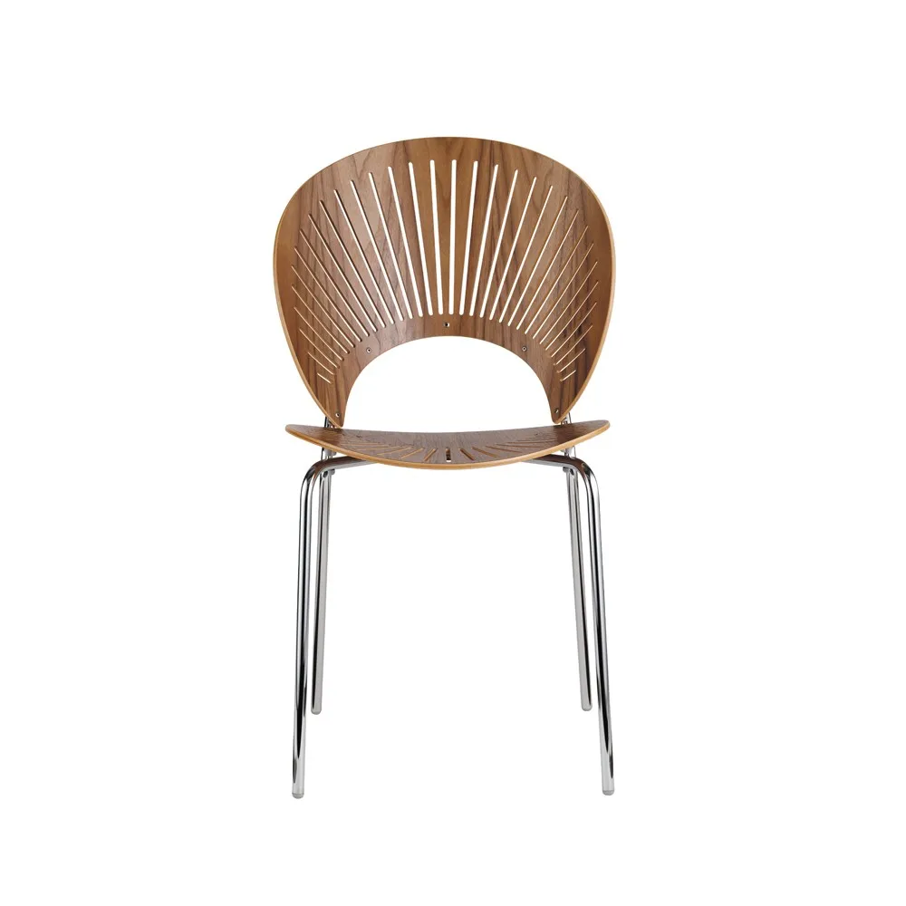 Trinidad 3398 καρέκλα, Λουστραρισμένη καρυδιά-πόδια χρώμιο Fredericia Furniture