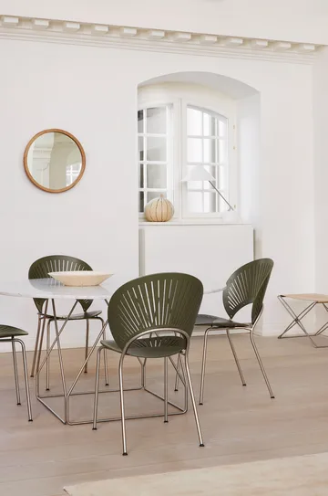 Trinidad 3398 καρέκλα - Khaki green-χρώμιο - Fredericia Furniture