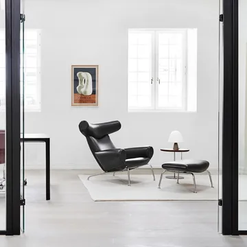 Wegner Ox πολυθρόνα - Δερμάτινο Max 93-χρώμιο - Fredericia Furniture