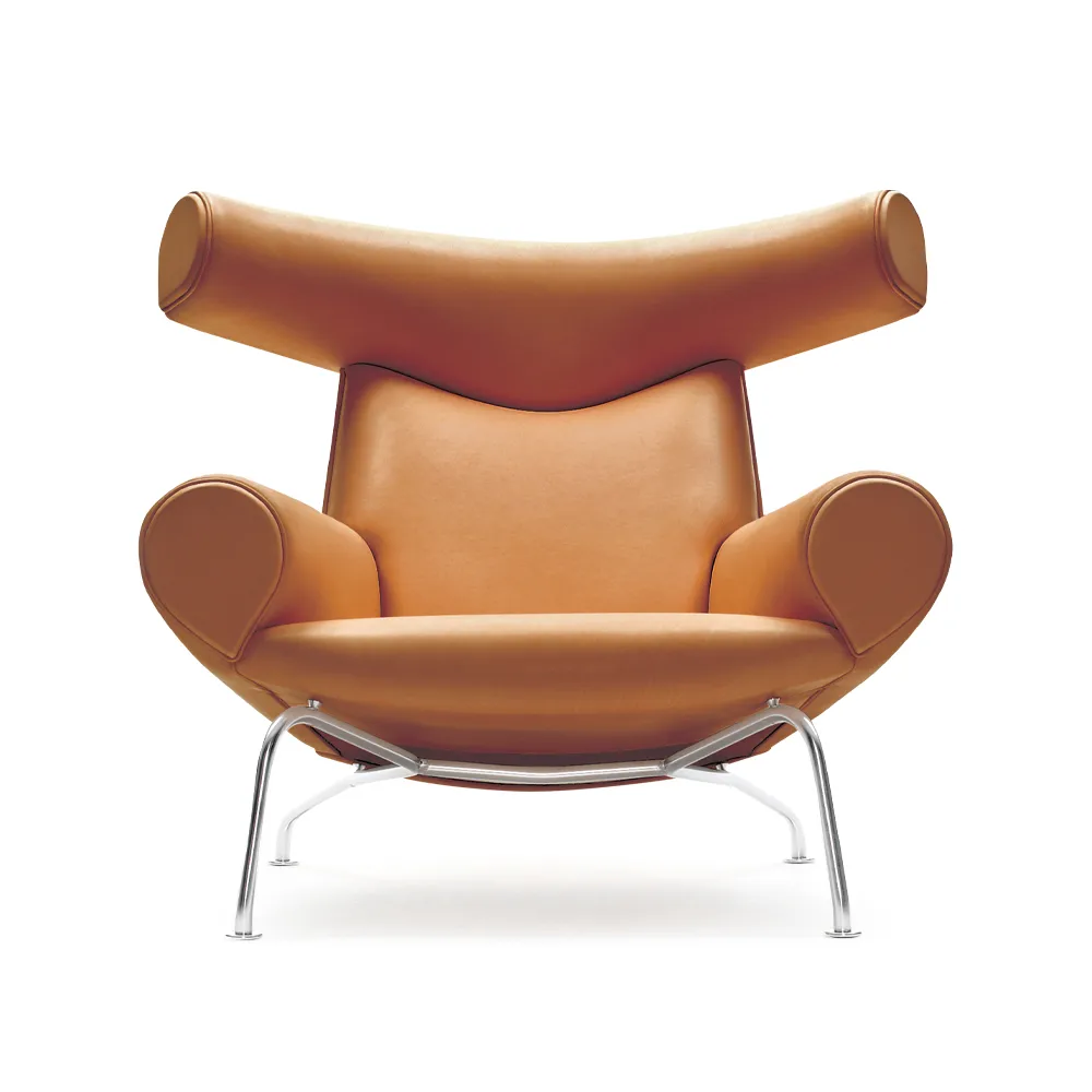 Wegner Ox πολυθρόνα, Δερμάτινο Max 95-χρώμιο Fredericia Furniture