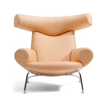 Wegner Ox πολυθρόνα - Δερμάτινο Vegeta 90-χρωμιο - Fredericia Furniture