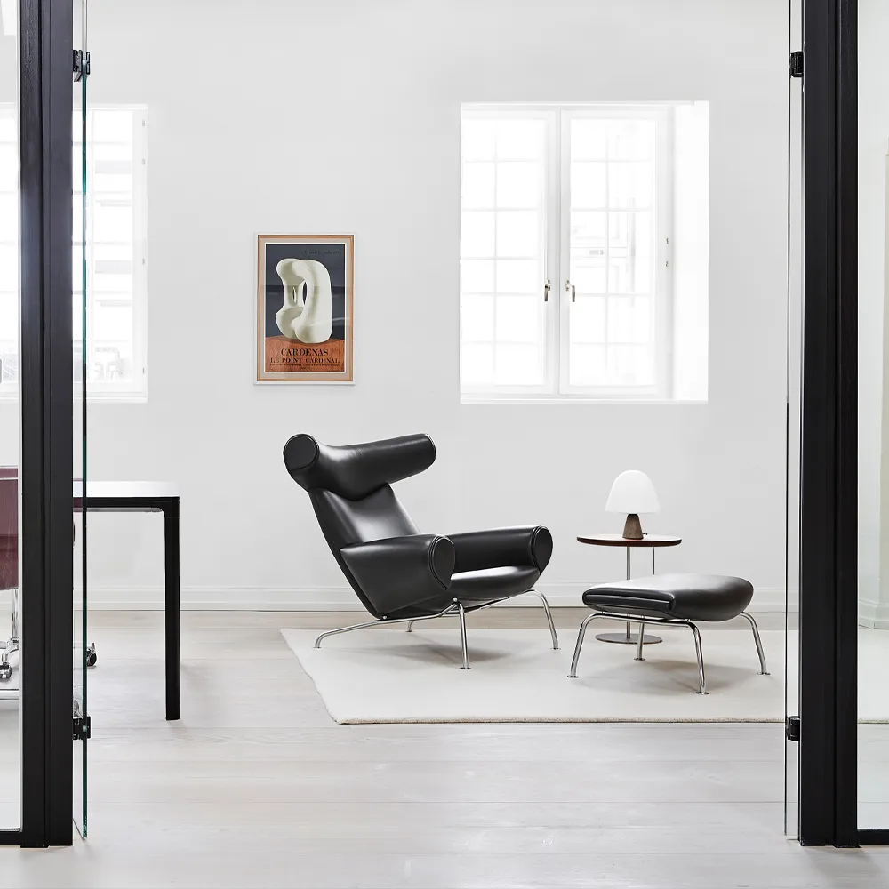 Wegner Ox πολυθρόνα, Δερμάτινο Vegeta 90-χρωμιο Fredericia Furniture