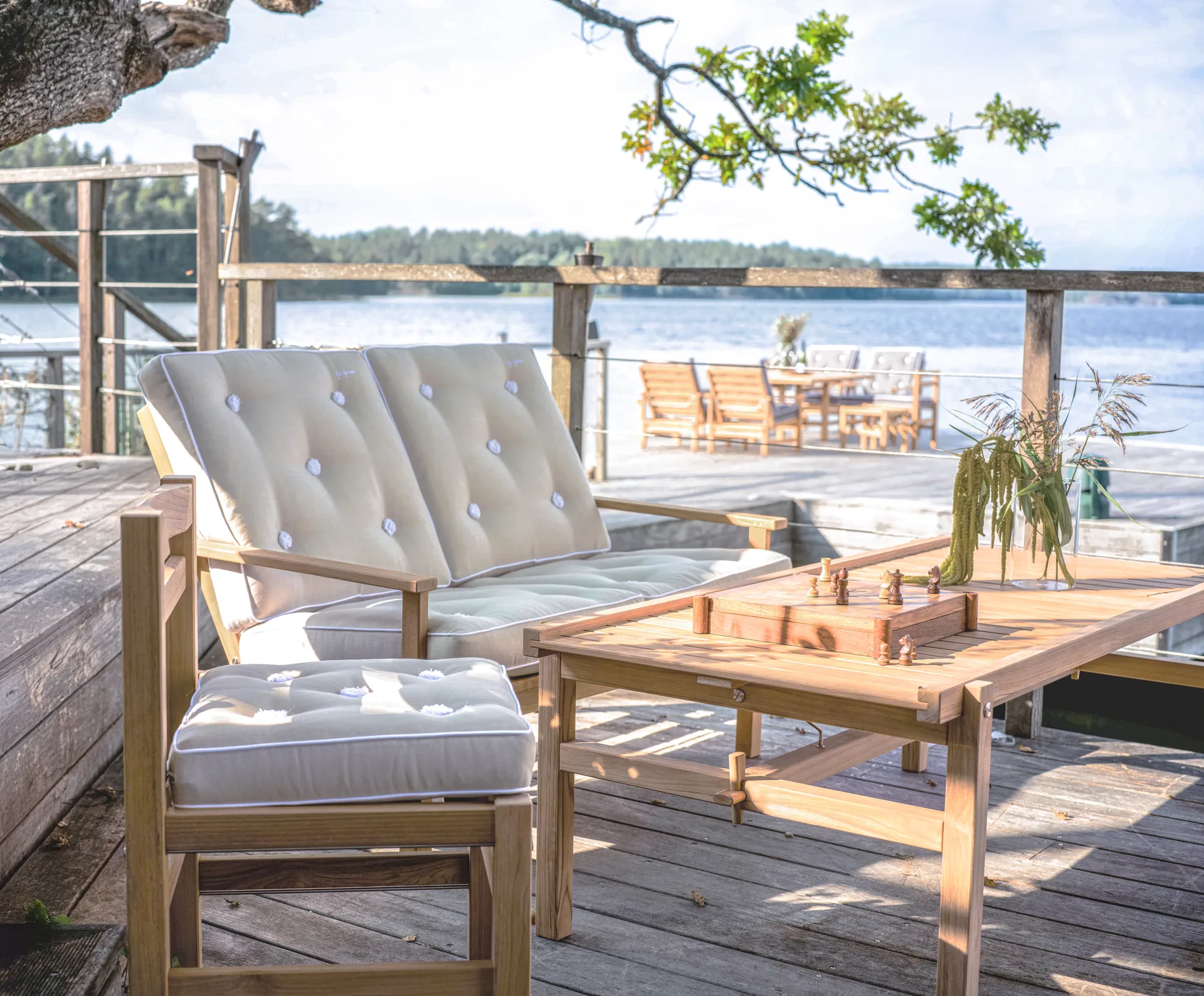 64 επιπλέον πλάκα με πόδια, Teak, 150x73x51 εκ. Fri Form