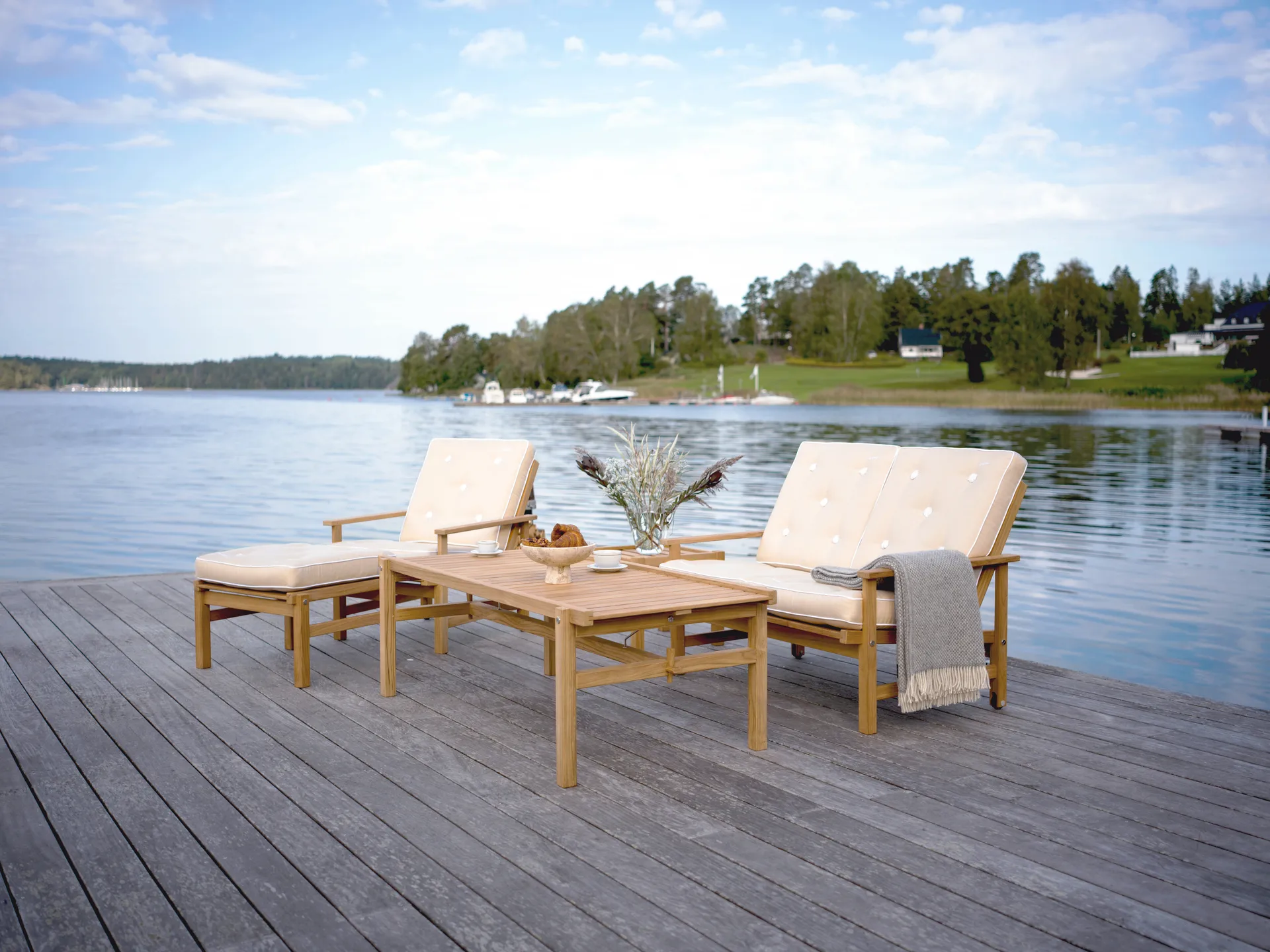 64 επιπλέον πλάκα με πόδια, Teak, 150x73x51 εκ. Fri Form