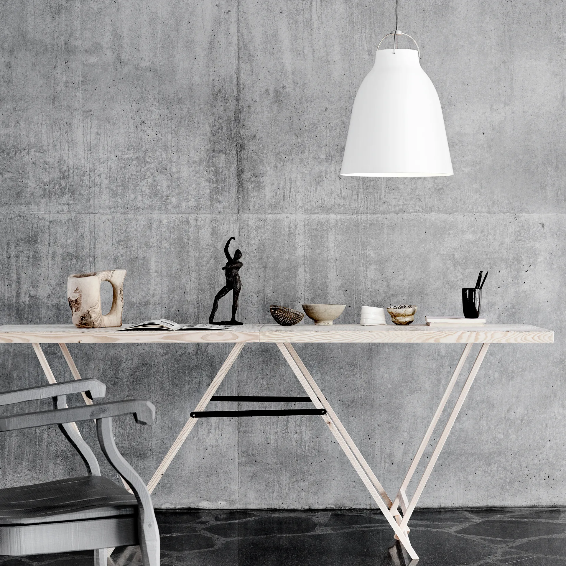 Caravaggio P3 κρεμαστό φωτιστικό, λευκό Fritz Hansen