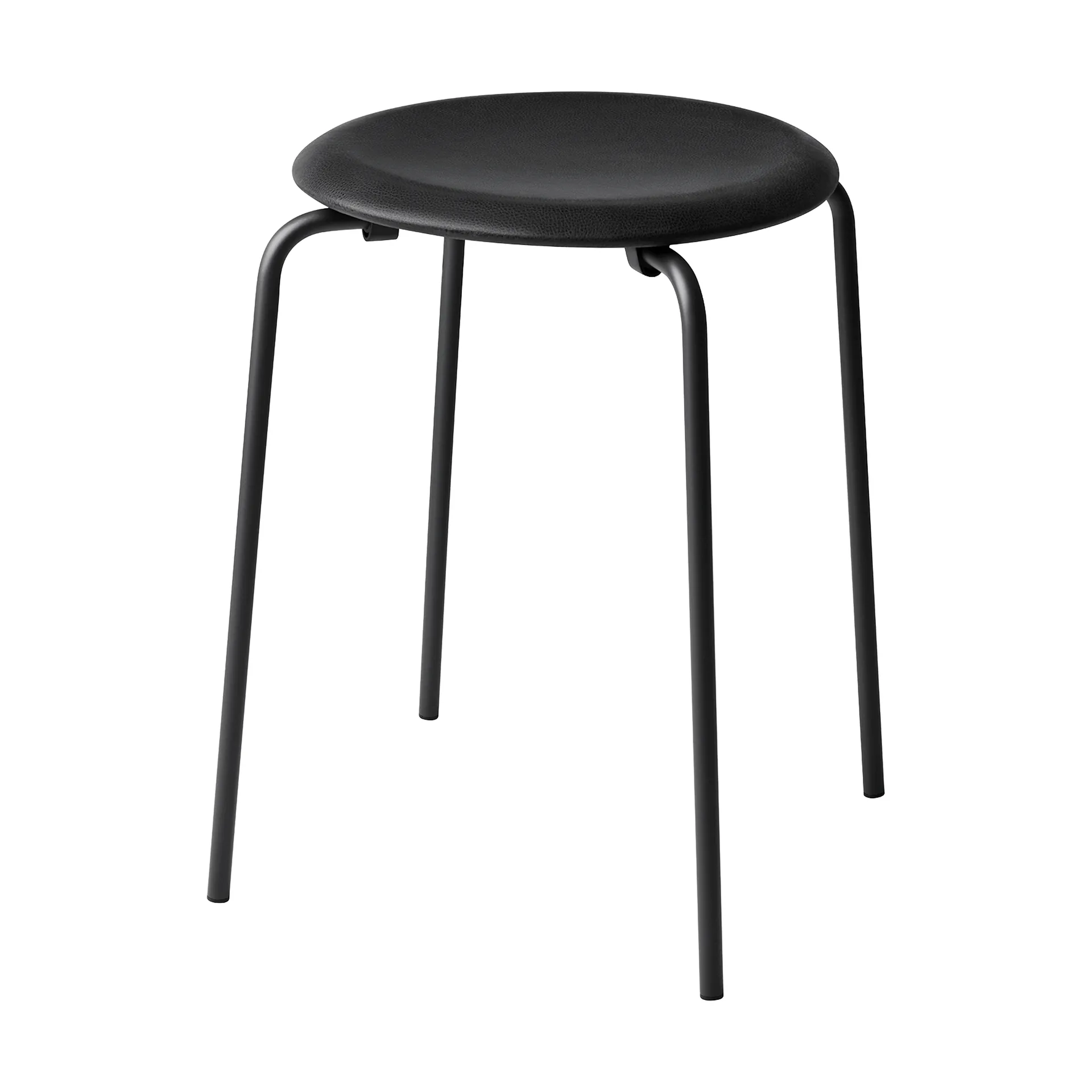 Dot δερμάτινο σκαμπό, Essential black-matt black Fritz Hansen