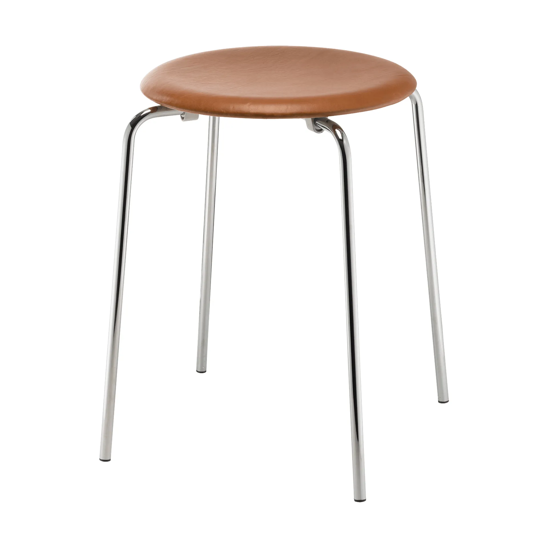 Dot δερμάτινο σκαμπό, Essential walnut-chrome Fritz Hansen