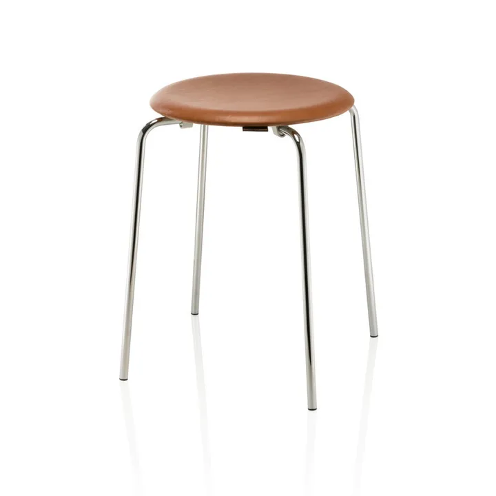 Dot δερμάτινο σκαμπό - Wild leather walnut - Fritz Hansen