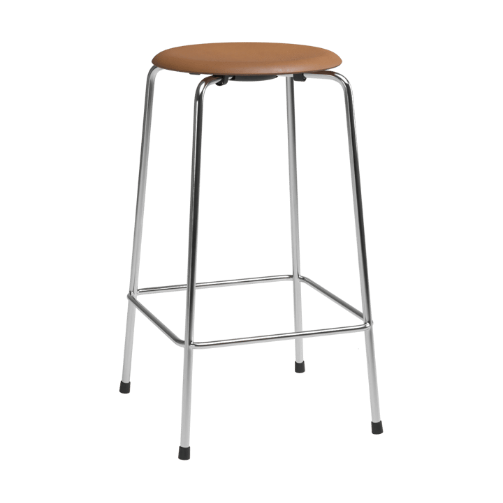 High Dot counter stool 4 πόδια - Wild walnut δέρμα-χρώμιο - Fritz Hansen