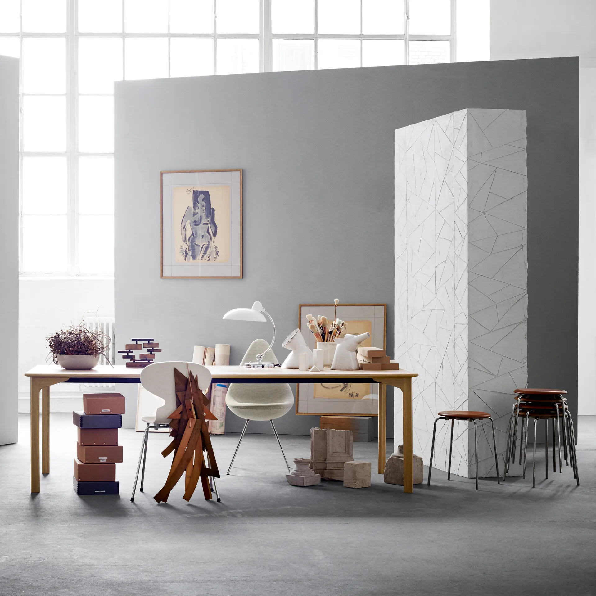 Kaiser Idell 6631-T Luxus επιτραπέζιο φωτιστικό, Λευκό Fritz Hansen